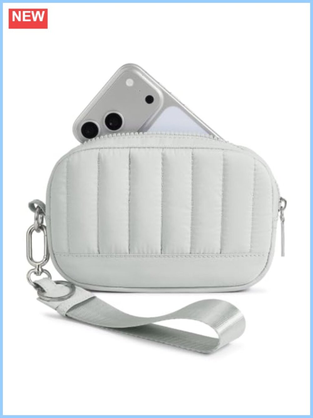 Quilted Wristlet Wallet Women Protective Card Slots Zip Travel